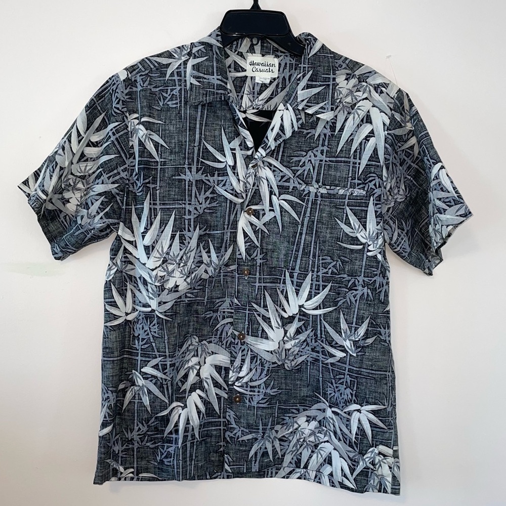 Hawaiian Casuals Cotton Button Down Tropical Print Shirt Size Large